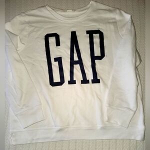 GAP Sweatshirt White and Navy Xlarge